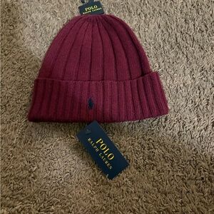 Polo by Ralph Lauren Burgundy Knit Beanie